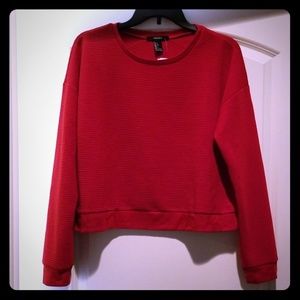 NWT Forever 21 Red Long Sleeve Knit Top - Size L